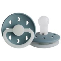 FRIGG Silicone Glow in the Dark Moon Pacifier - Size 1 - Stone Blue